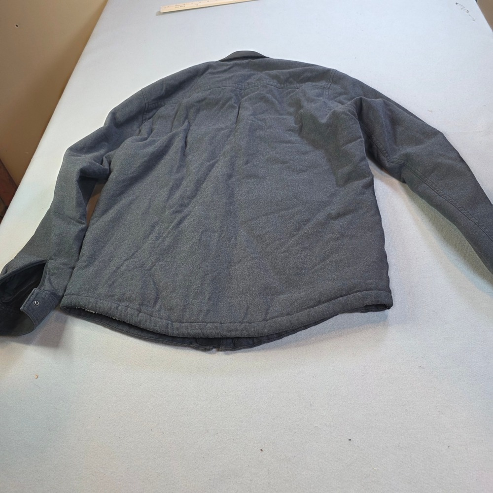 Eddie Bauer Mens Gray Sherpa Lined Full Zip Shirt Jacket Size M Classic Fit